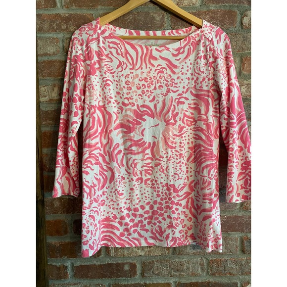 Lilly Pulitzer Tops - Lilly Pulitzer Women's Pink Lion Top Size Medium